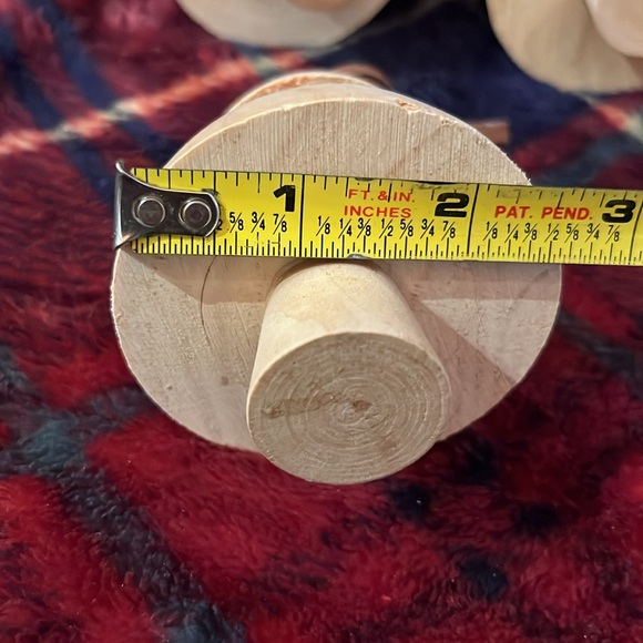 Wooden Tree Ornaments with Leather Ties set of 4 - Picture 4 of 5